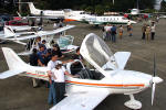 Algumas aeronaves expostas no ptio do CTA - Foto: Luciano Porto - luciano@spotter.com.br
