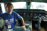 Fabrizio Sartorelli na cabine do Embraer Legacy 600